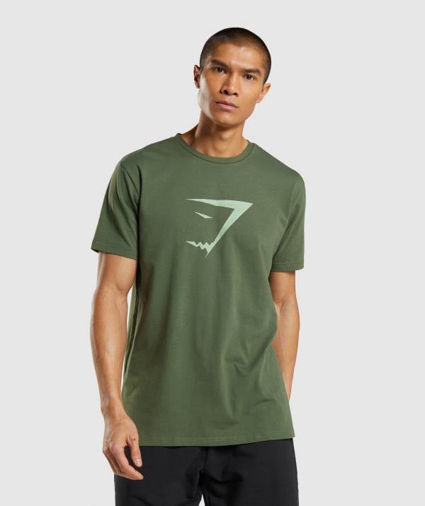 Panske Tricka Gymshark Sharkhead Infill Zelene | VB4693857